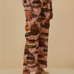 FARM Rio Pink and Brown Patterned Pants